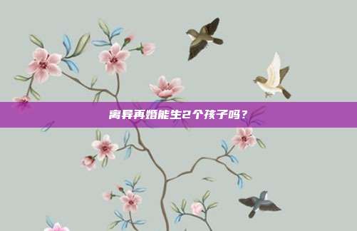 离异再婚能生2个孩子吗？