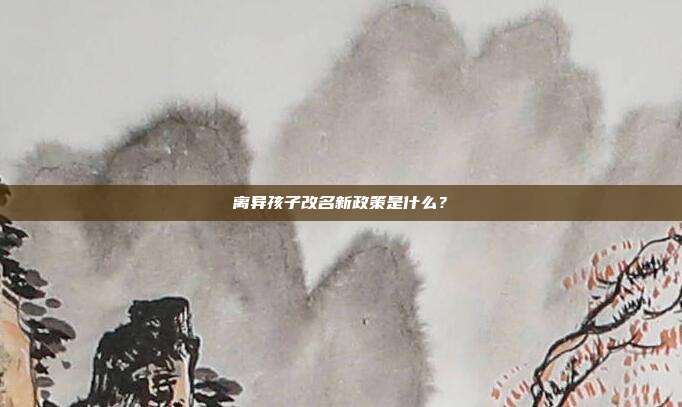 离异孩子改名新政策是什么?