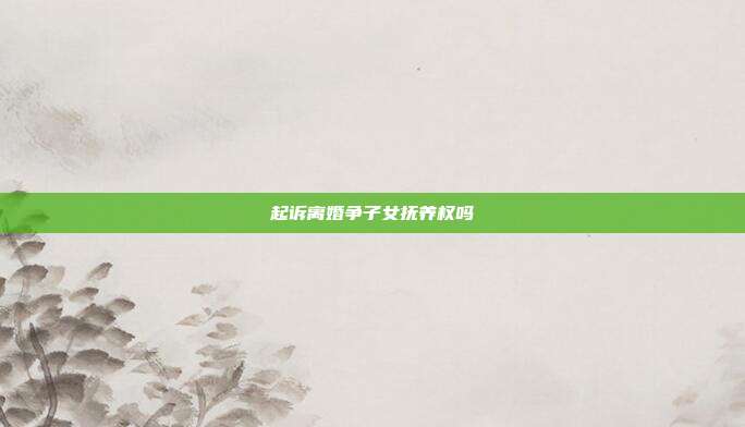 起诉离婚争子女抚养权吗