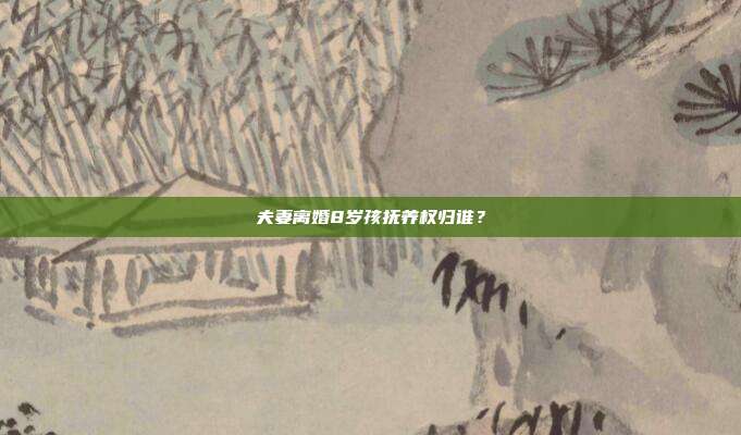 夫妻离婚8岁孩抚养权归谁？