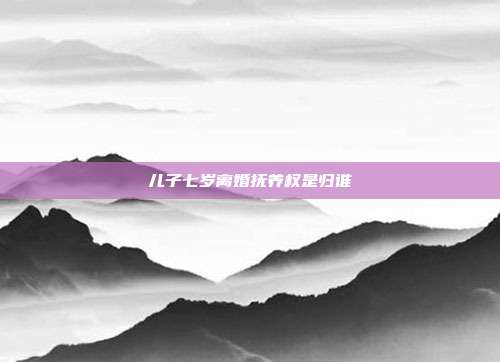 儿子七岁离婚抚养权是归谁