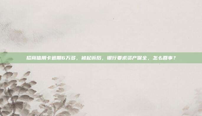 招商信用卡逾期6万多，被起诉后，银行要求资产保全，怎么回事？