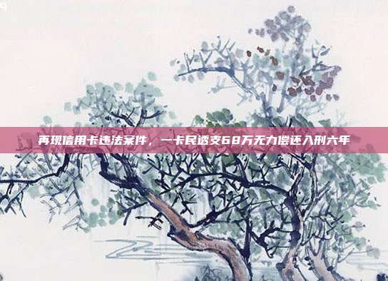 再现信用卡违法案件，一卡民透支68万无力偿还入刑六年