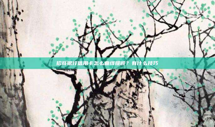 招商银行信用卡怎么曲线提额？有什么技巧