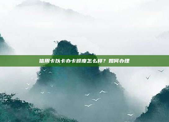 信用卡以卡办卡额度怎么样?如何办理