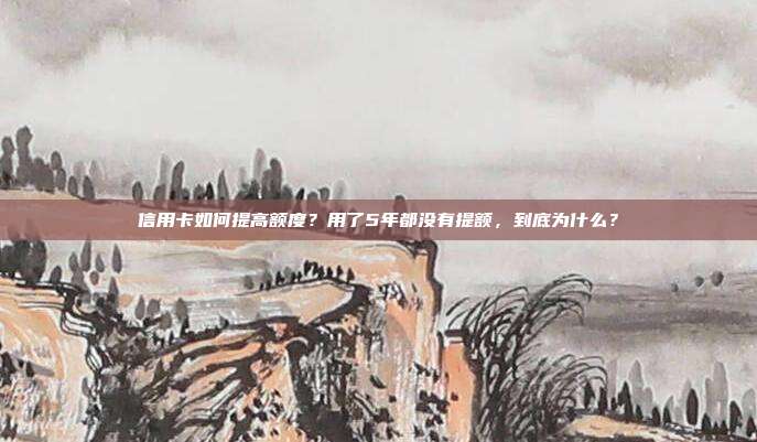 信用卡如何提高额度？用了5年都没有提额，到底为什么？