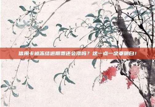 信用卡被冻结逾期费还会涨吗？这一点一定要明白！