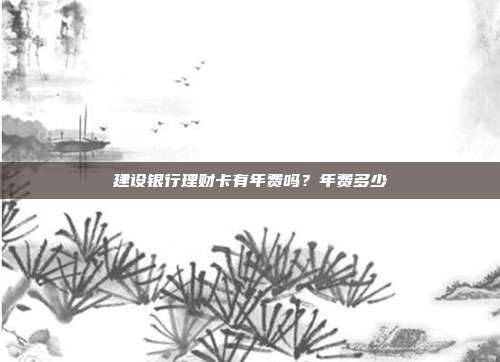 建设银行理财卡有年费吗？年费多少