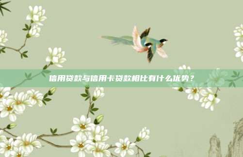 信用贷款与信用卡贷款相比有什么优势？