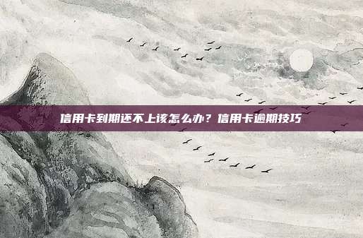信用卡到期还不上该怎么办？信用卡逾期技巧
