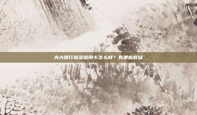 光大银行栋梁信用卡怎么样？有哪些权益