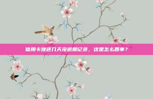 信用卡晚还几天没逾期记录，这是怎么回事？