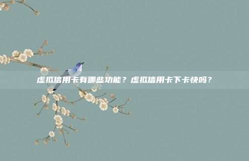 虚拟信用卡有哪些功能？虚拟信用卡下卡快吗？
