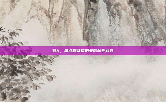 双11，盘点哪些信用卡薅羊毛划算