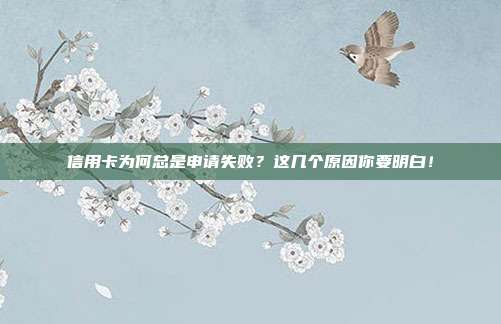 信用卡为何总是申请失败？这几个原因你要明白！