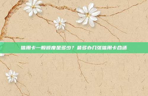 信用卡一般额度是多少？最多办几张信用卡合适