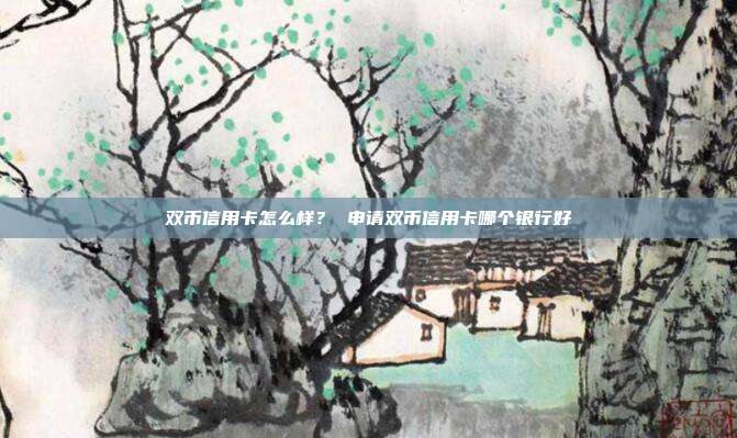 双币信用卡怎么样？ 申请双币信用卡哪个银行好