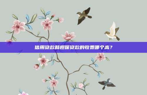 信用贷款和担保贷款的收费哪个高？