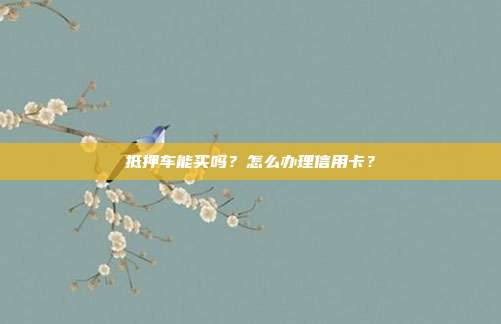 抵押车能买吗？怎么办理信用卡？