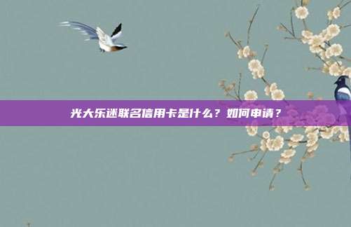 光大乐迷联名信用卡是什么？如何申请？