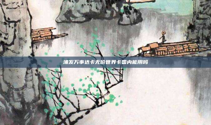 浦发万事达卡无价世界卡国内能用吗