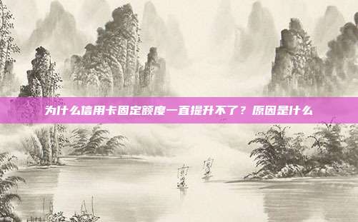 为什么信用卡固定额度一直提升不了？原因是什么