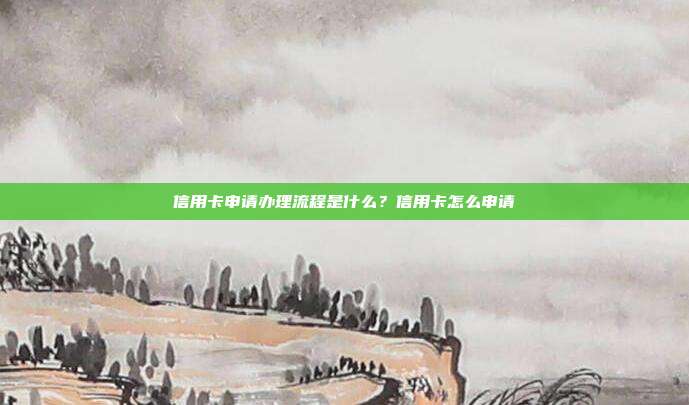 信用卡申请办理流程是什么？信用卡怎么申请