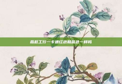 燕赵工行一卡通红色和蓝色一样吗