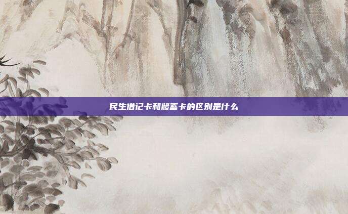 民生借记卡和储蓄卡的区别是什么