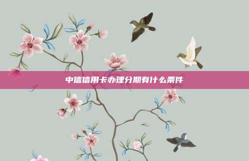 中信信用卡办理分期有什么条件
