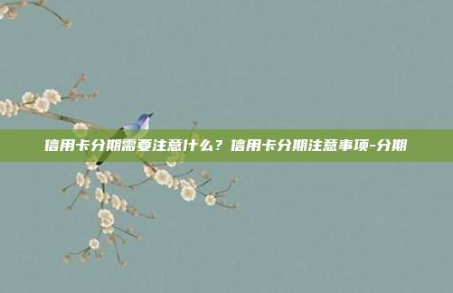 信用卡分期需要注意什么？信用卡分期注意事项-分期