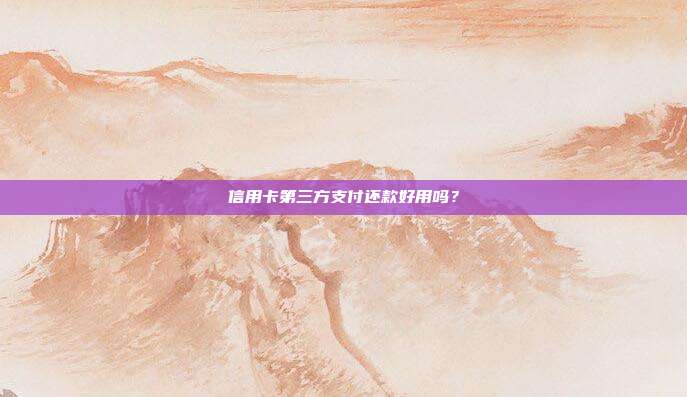 信用卡第三方支付还款好用吗？