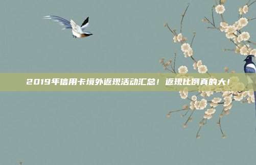 2019年信用卡境外返现活动汇总！返现比例真的大！