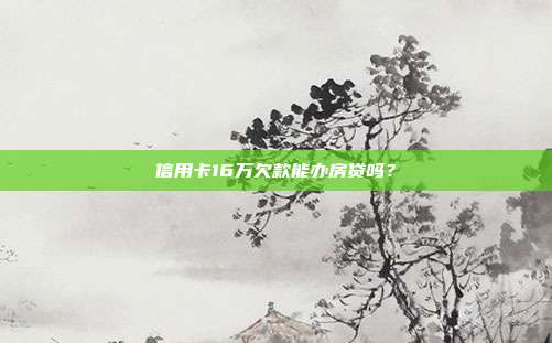 信用卡16万欠款能办房贷吗？