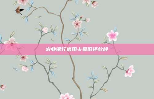 农业银行信用卡最低还款额
