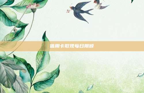 信用卡取现每日限额