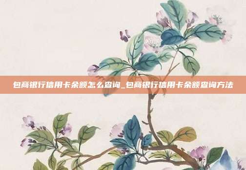 包商银行信用卡余额怎么查询_包商银行信用卡余额查询方法