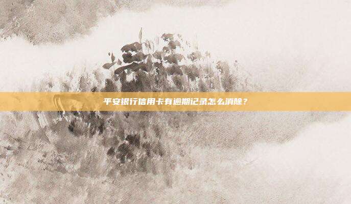 平安银行信用卡有逾期记录怎么消除?
