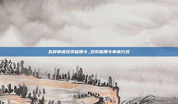 怎样申请双币信用卡_双币信用卡申请方式