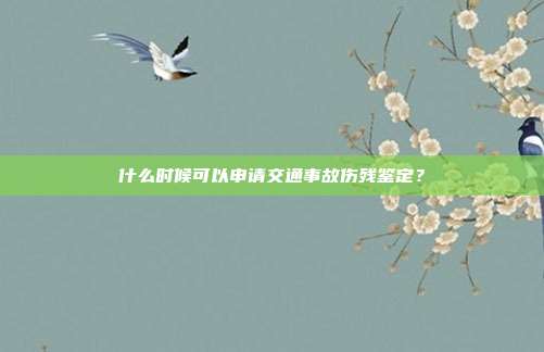 什么时候可以申请交通事故伤残鉴定？