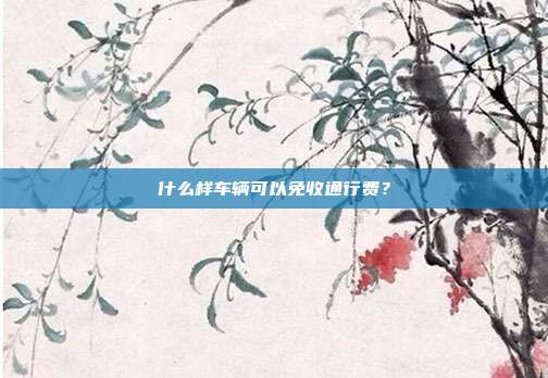 什么样车辆可以免收通行费？