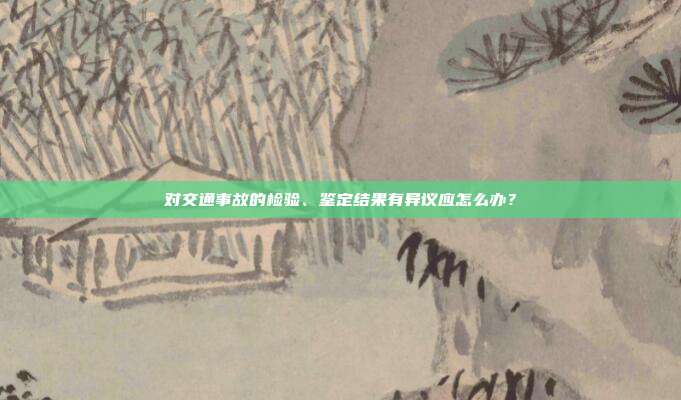 对交通事故的检验、鉴定结果有异议应怎么办？