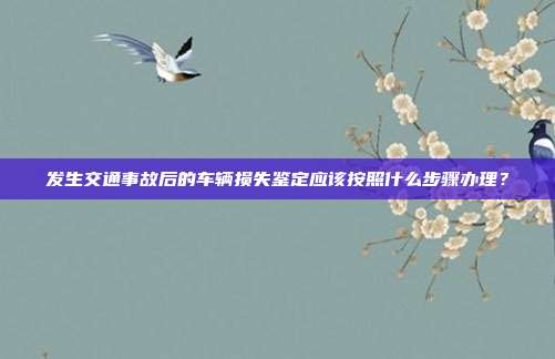 发生交通事故后的车辆损失鉴定应该按照什么步骤办理？