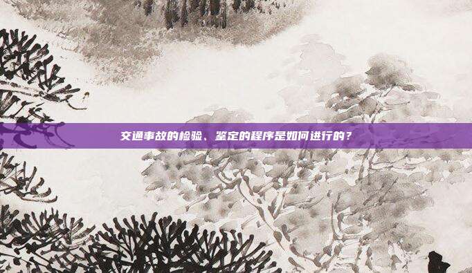 交通事故的检验、鉴定的程序是如何进行的？