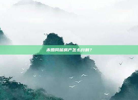 未婚同居房产怎么分割？