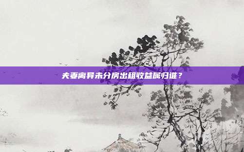 夫妻离异未分房出租收益属归谁？
