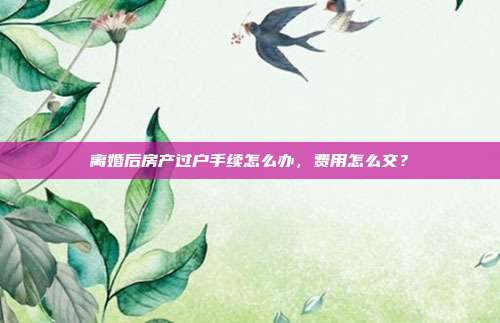 离婚后房产过户手续怎么办，费用怎么交？