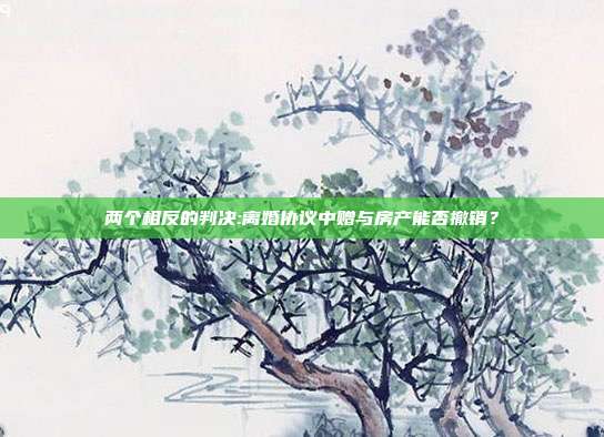 两个相反的判决:离婚协议中赠与房产能否撤销？