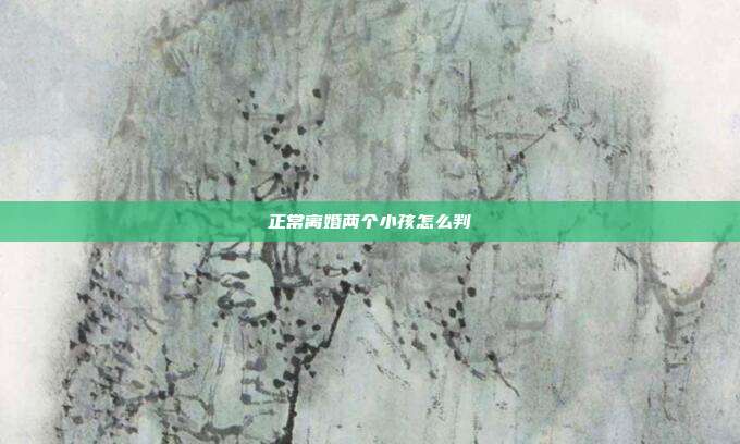 正常离婚两个小孩怎么判