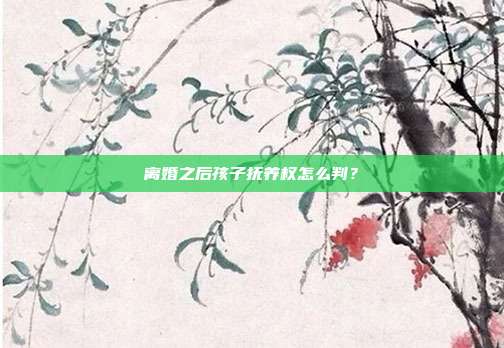 离婚之后孩子抚养权怎么判？